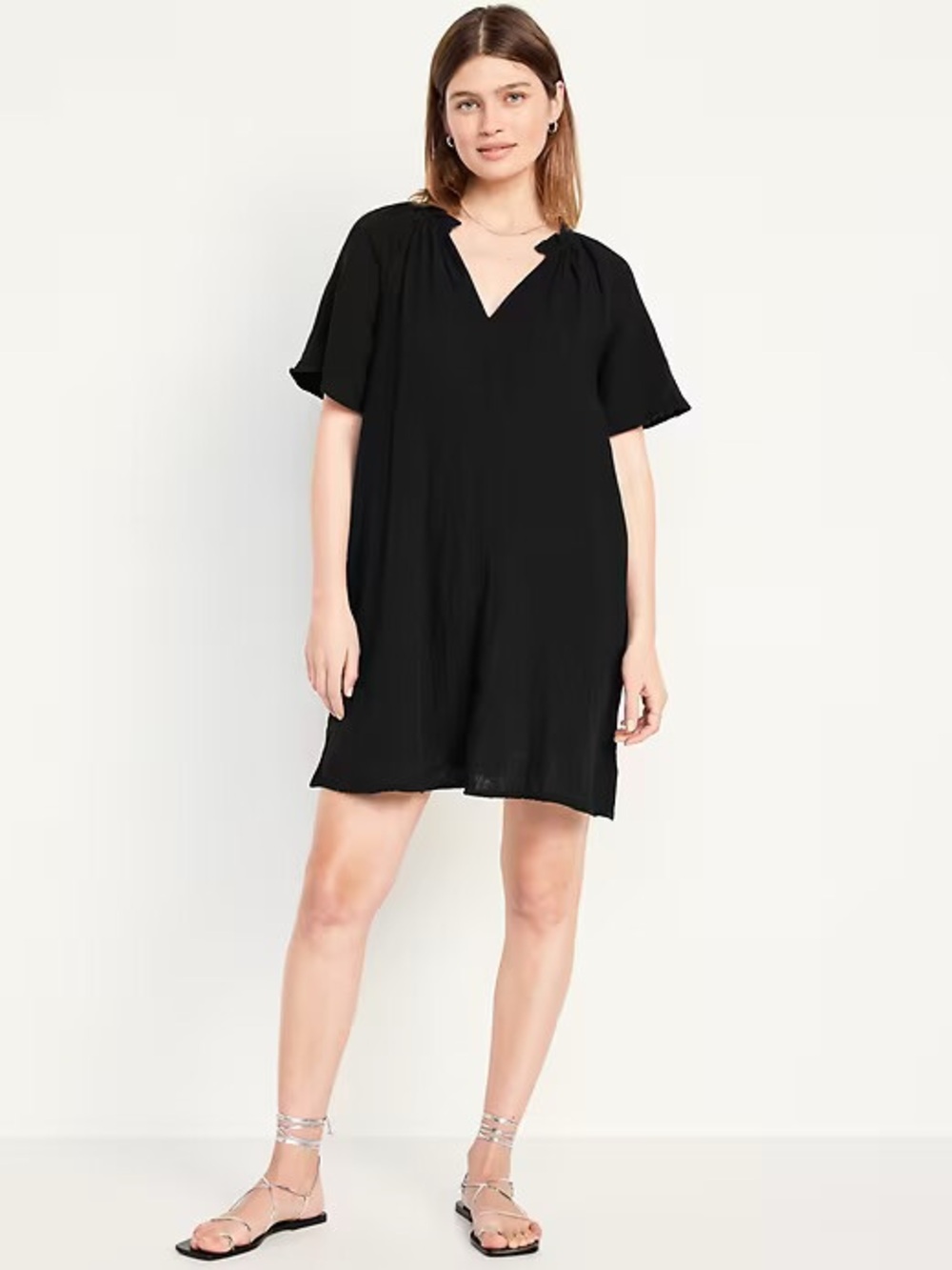 Old Navy Crinkle Gauze Dress - Black TALL